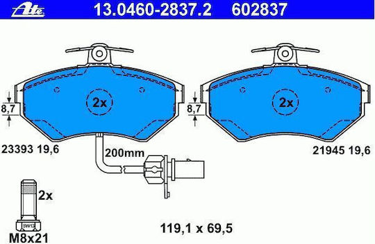 Ate Brake Pad Front for Audi A4 Seat Exeo Volkswagen Passat
