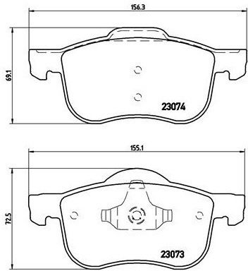 Brembo Σετ Τακάκια Πίσω για Volvo S60