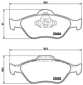 Brembo Σετ Τακάκια Εμπρός για Ford Fiesta / Fusion / Ka / Puma Mazda 121