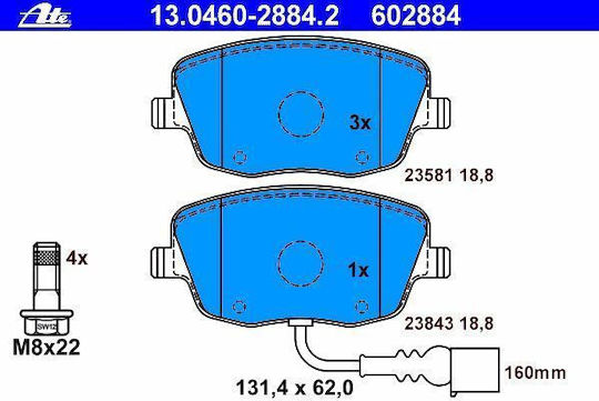 Спирачни накладки Seat Cordoba 6l2 Ate 13046028842
