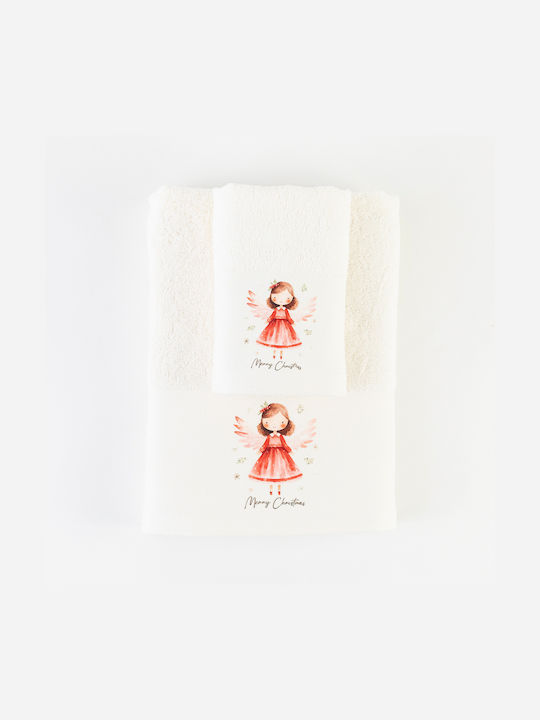 Borea Bath Towels Set 2pcs CR-10 Ecru