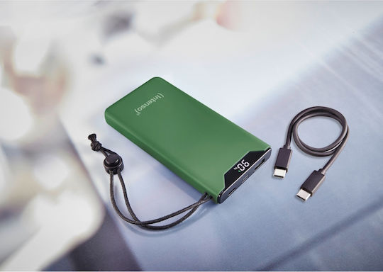 Intenso F10000 Power Bank 10000mAh 20W с USB-A порт и USB-C порт Бързо зареждане 3.0 Зелен
