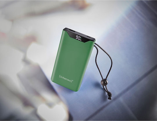 Intenso F10000 Power Bank 10000mAh 20W с USB-A порт и USB-C порт Бързо зареждане 3.0 Зелен
