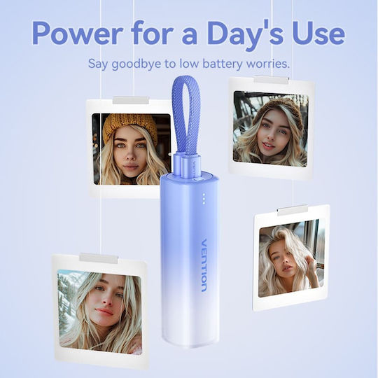 Vention FHWM0 Power Bank 5000mAh 20W с USB-C порт Сив