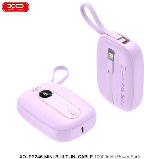 XO PR246 Power Bank 10000mAh 20W Power Delivery Μωβ