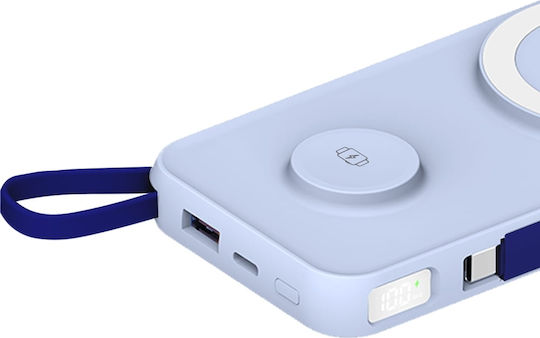 3MK PastelUp MagSafe Power Bank 10000mAh 22.5W с USB-A порт и USB-C порт Син