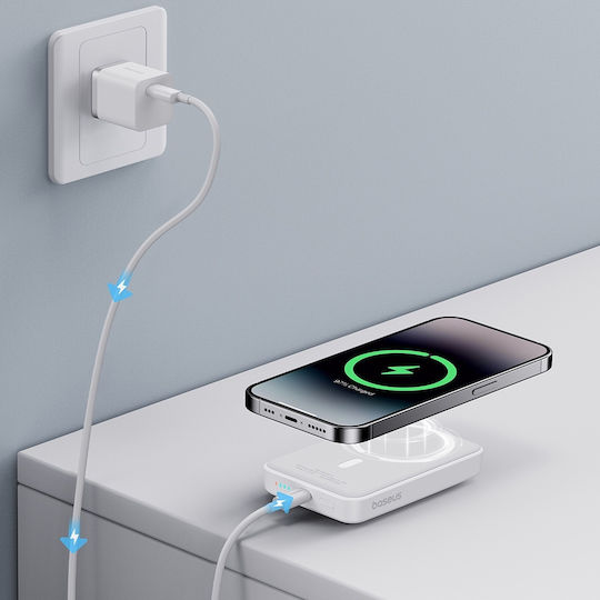 Baseus Mini Air MagSafe Power Bank 10000mAh 20W cu Port USB-C Alb