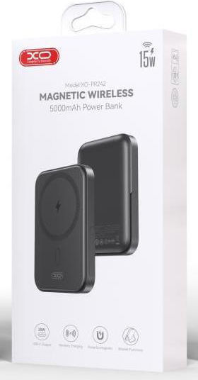XO PR242 MagSafe Power Bank 5000mAh 15W με Θύρα USB-C Power Delivery Μαύρο