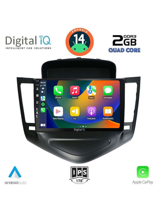 Digital IQ Автомобилна Аудио Система за Chevrolet Крузе 2008-2012 (Блутут/USB/AUX/WiFi/GPS/Apple-Carplay/Android-Auto) с Тъчскрийн 9"