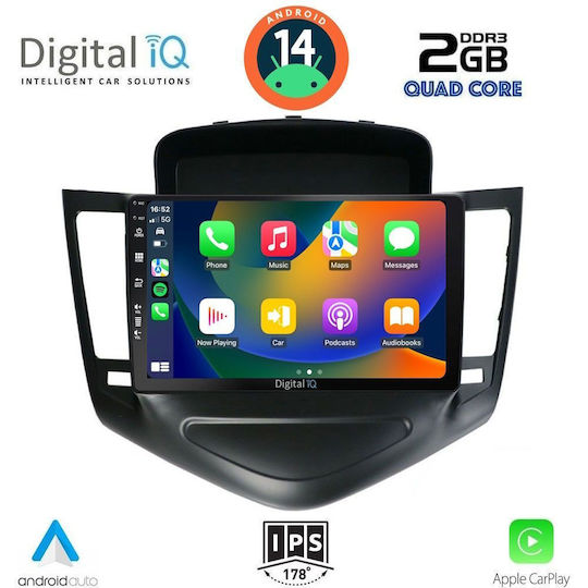 Digital IQ Auto-Audiosystem für Chevrolet Cruze 2008-2012 (Bluetooth/USB/AUX/WiFi/GPS/Apple-Carplay/Android-Auto) mit Touchscreen 9"