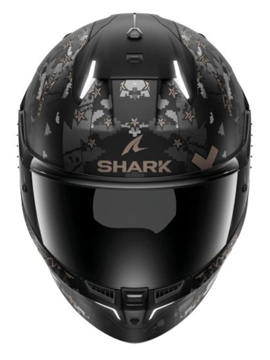 Skwal I3 Hellcat Matt Black Gold Full Face Motorcycle Helmet ECE 22.06 1585g with Pinlock