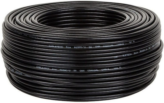 Cablu coaxial Rg58 7 fire de cupru x 0,2 mm 100 m 2,4 GHz impedanță 50 ohmi