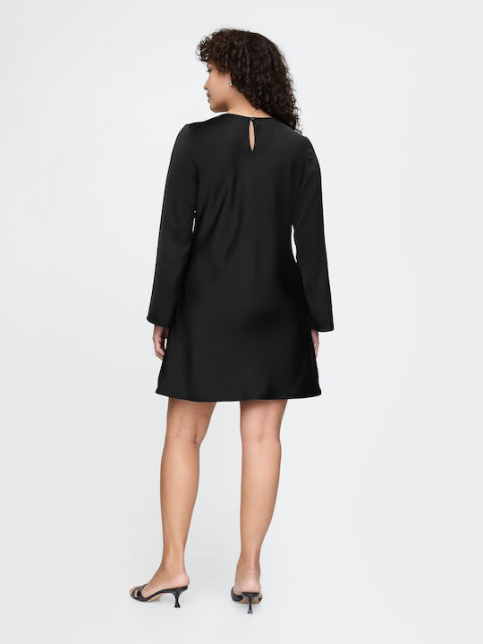 Mini Evening Satin Dress True Black