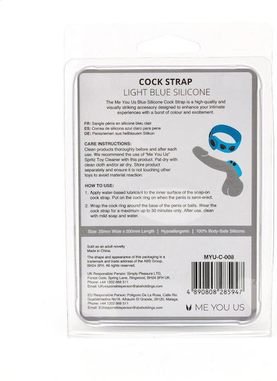 Me You Us Light Blue Silicone Cock Strap
