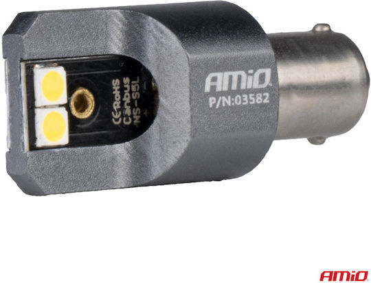 AMiO Lampen Auto T4W / BA9S Canbus LED 6000K Kaltes Weiß 12-24V 2Stück