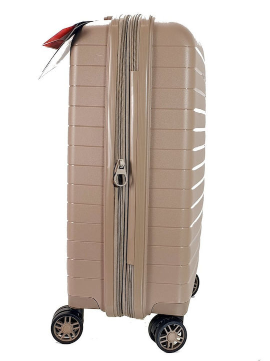 Verage Cabin Hard Suitcase Champagne Beige With 4 Wheels Height 55cm