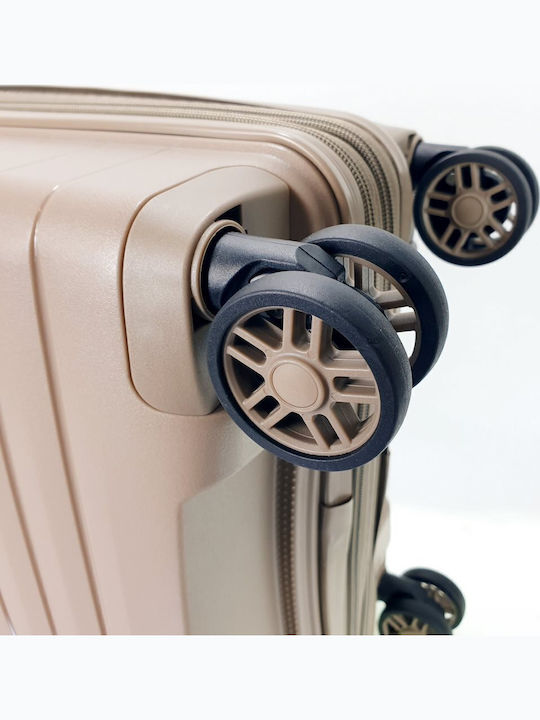 Verage Cabin Hard Suitcase Champagne Beige With 4 Wheels Height 55cm