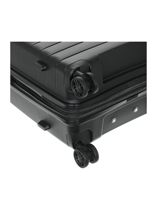 Verage Medium Hard Travel Suitcase Black with 4 Wheels Height 65cm