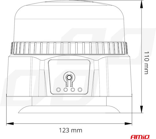 AMiO Car Beacon LED 12 / 24V 12.3cm with Orange Lighting