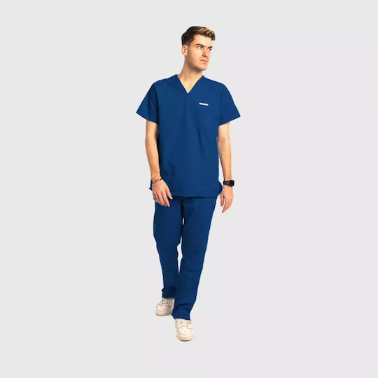 Dr. Scrub Unisex Blue Medical Blouse Cotton and Polyester