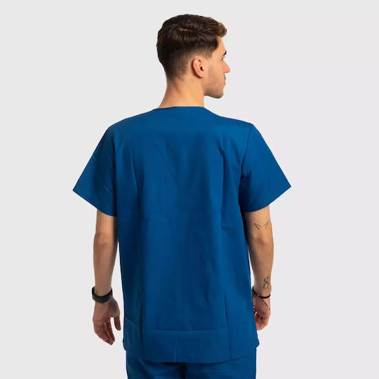 Dr. Scrub Unisex Blue Medical Blouse Cotton and Polyester