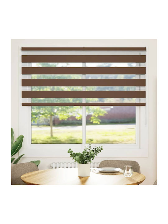 vidaXL Roller Blinds Partial Blackout Brown W155xH150cm 4014350