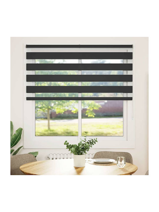 vidaXL Roller Blinds Partial Blackout Black W145xH100cm 4014218