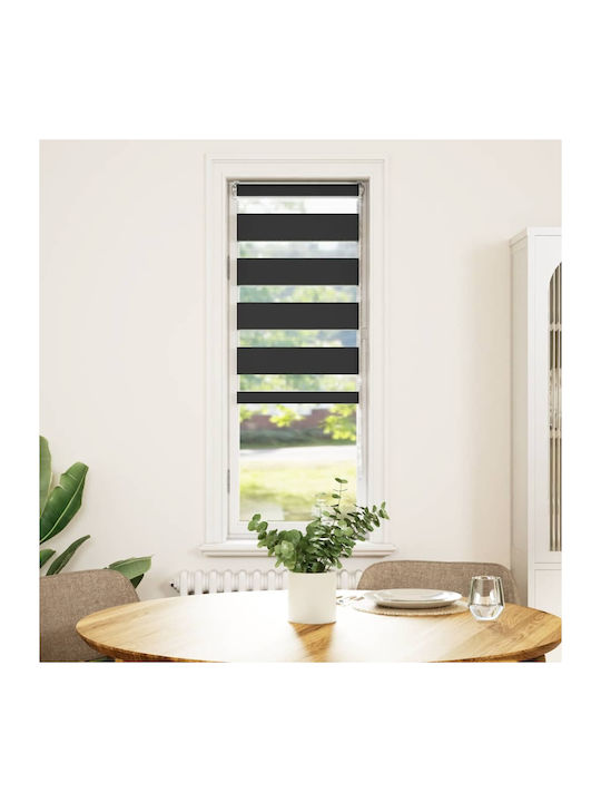 vidaXL Roller Blinds Partial Blackout Black W40xH150cm 4014223