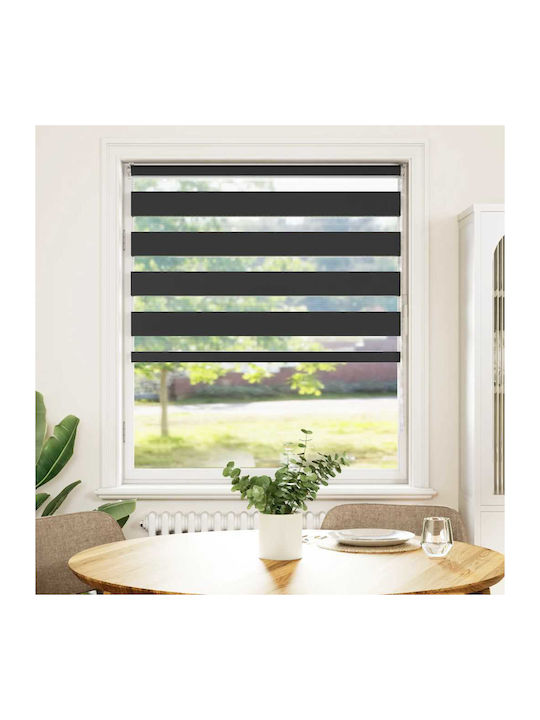 vidaXL Roller Blinds Partial Blackout Black W105xH150cm 4014236