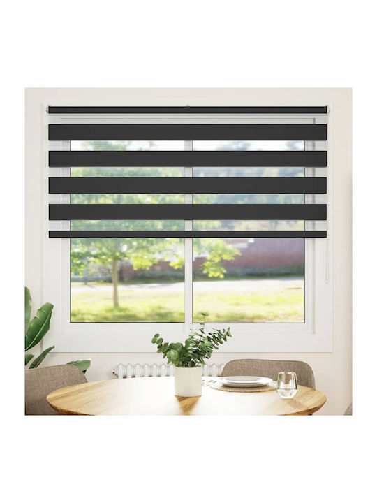 vidaXL Roller Blinds Partial Blackout Black W165xH100cm 4014222