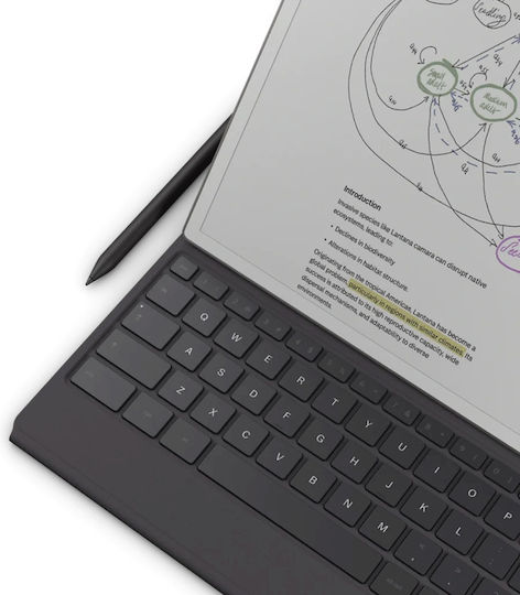reMarkable Husă Tip Folio Flip Cover Din Piele Cu Tastatură În Engleză SUA Neagră (Paper Pro)