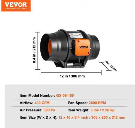 Vevor Industrial Ducts / Air Ventilator 152.4mm