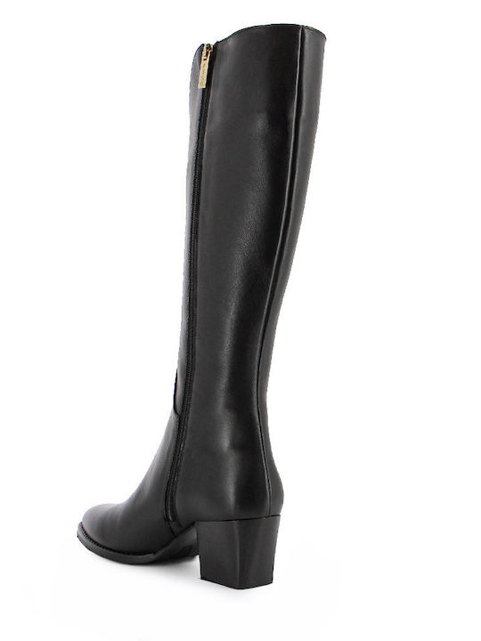 Cizme dama cu toc mediu Black/Gold