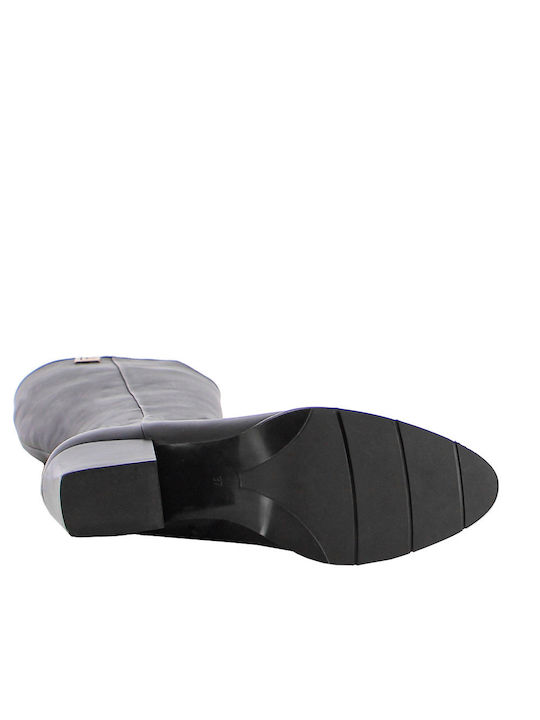 Cizme dama cu toc mediu Black/Gold