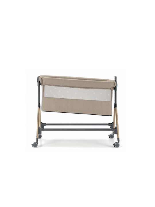 Cam Cradle Sempreconte with Mattress, Side Opening, and Wheels Gold Stars