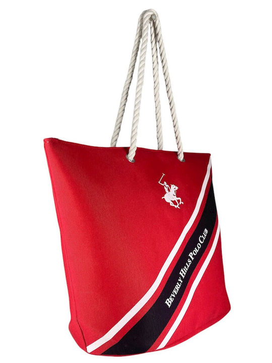 Beverly Hills Polo Club Fabric Beach Bag Red