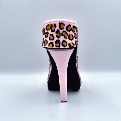 Ροζ Λεοπάρ Peep Toe Γόβα Τύπου Prada