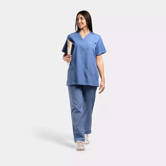 Dr. Scrub Unisex Ιατρική Μπλούζα Γαλάζια