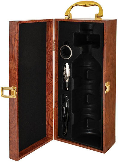 Iliadis Wooden Bottle Case Brown 16x35x10cm.