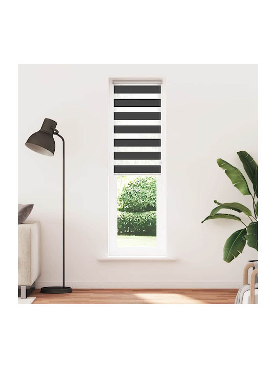 Vidaxl Zebra Blind Black Fabric Width 50.9 cm Polyester Black