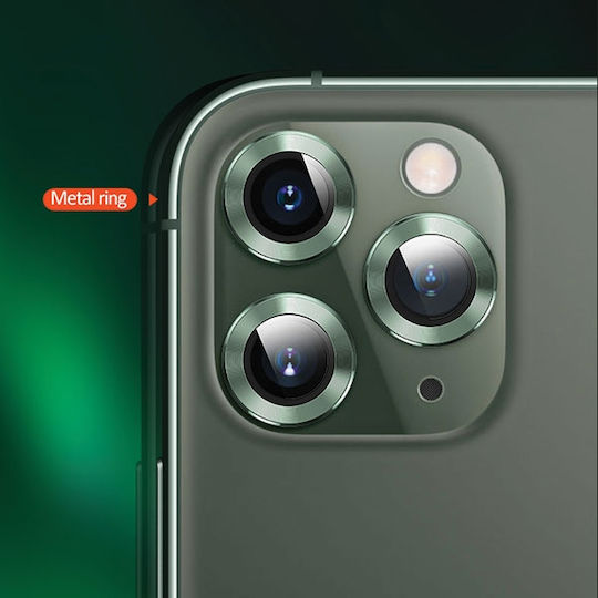 Usams Metal Rings Προστασία Κάμερας Tempered Glass Ασημί για το iPhone 11 Pro / 11 Pro Max