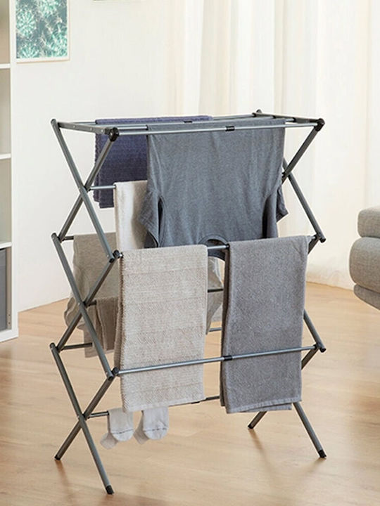 Folding Floor Clothes Drying Rack Stainless Steel