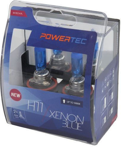 M-Tech Lamps Car PowerTec H11 Halogen 5000K Cold White 12V 55W 2pcs