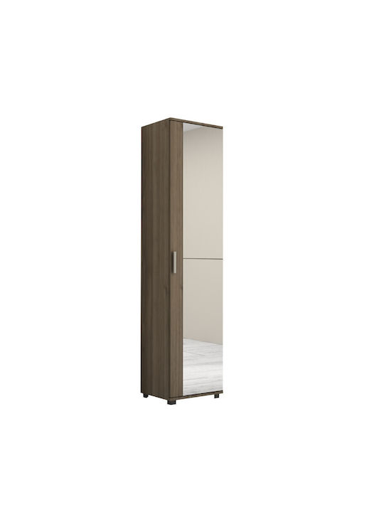 Einzeltür Kleiderschrank Visla mit Spiegel Natural Beech 45x36x187cm