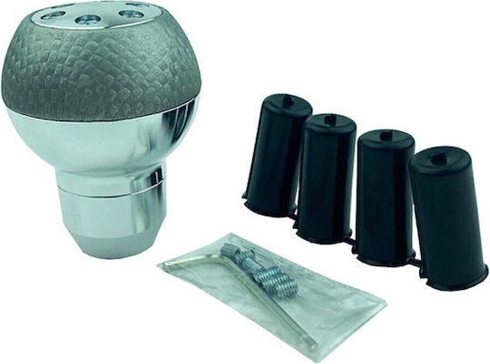 Auto Gs Auto Schaltknauf Nickel Rund mit Schrauben Universal Gray