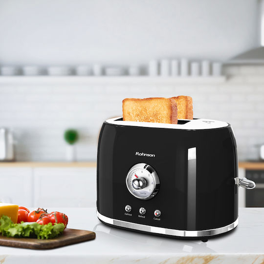 Rohnson Nostalgia Toaster 2 Slots 800W Black