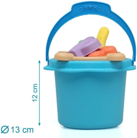 Kiokids Mini Soft Σετ Κουβαδάκι Παραλίας με Αξεσουάρ Μπλε 6τμχ