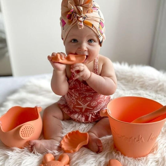 Scrunch Beach Bucket made of Silicone Orange