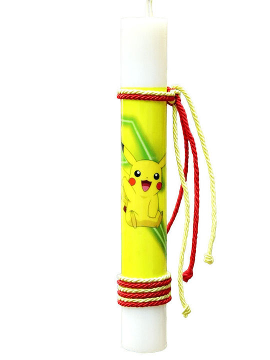 Пасхална Свещ Pokemon Кръгла Ръчно Изработена 25см Жълта (Различни Дизайни) 23E001