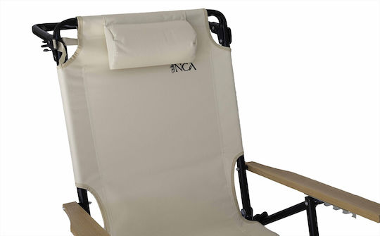 Inca Lounger-Armchair Beach Aluminium with Recline 5 Slots White